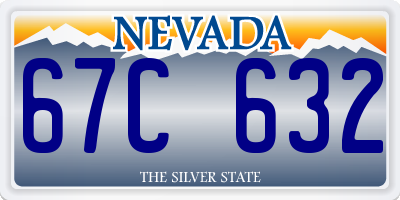 NV license plate 67C632