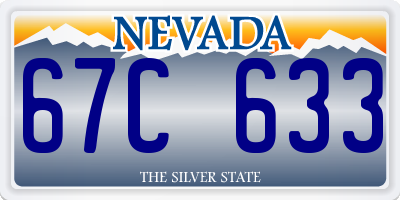 NV license plate 67C633
