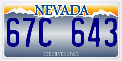 NV license plate 67C643