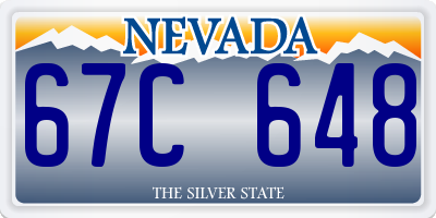 NV license plate 67C648