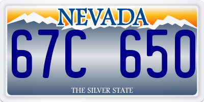 NV license plate 67C650