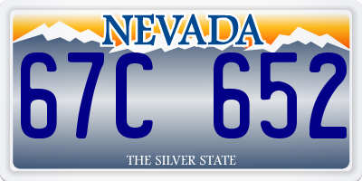 NV license plate 67C652