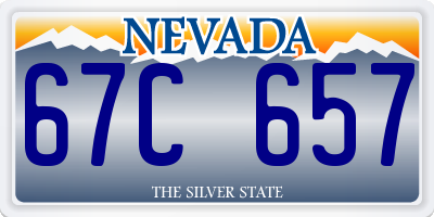 NV license plate 67C657