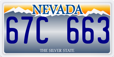 NV license plate 67C663