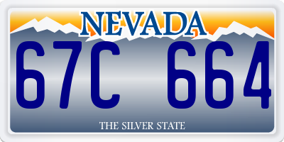 NV license plate 67C664