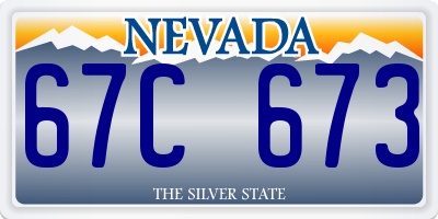 NV license plate 67C673
