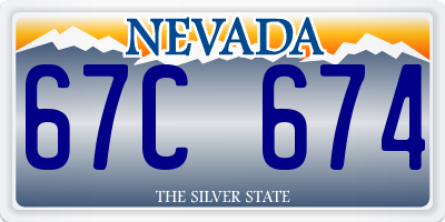 NV license plate 67C674