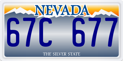 NV license plate 67C677