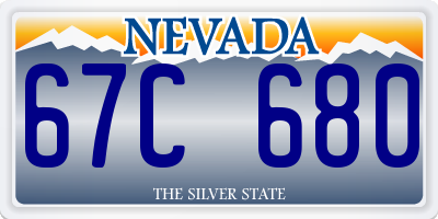 NV license plate 67C680