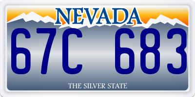 NV license plate 67C683