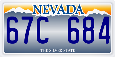 NV license plate 67C684