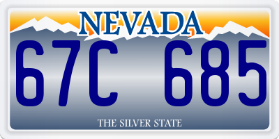 NV license plate 67C685