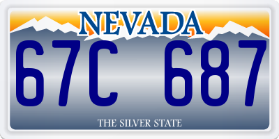 NV license plate 67C687