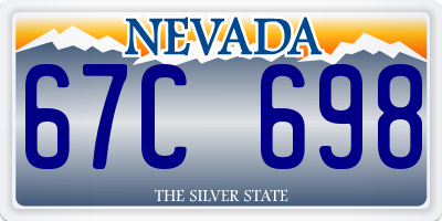 NV license plate 67C698