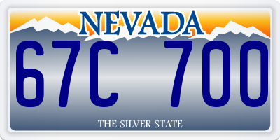 NV license plate 67C700