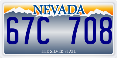 NV license plate 67C708