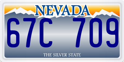 NV license plate 67C709