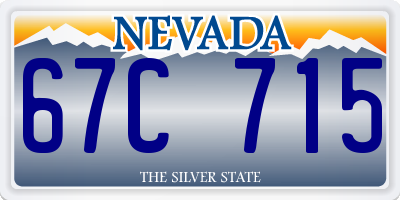 NV license plate 67C715