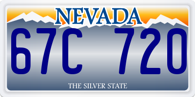 NV license plate 67C720