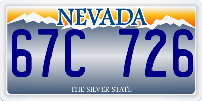 NV license plate 67C726