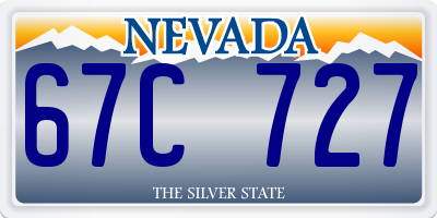 NV license plate 67C727