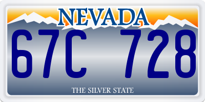 NV license plate 67C728
