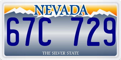 NV license plate 67C729