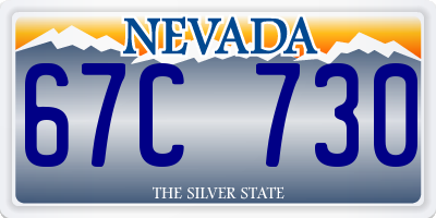 NV license plate 67C730