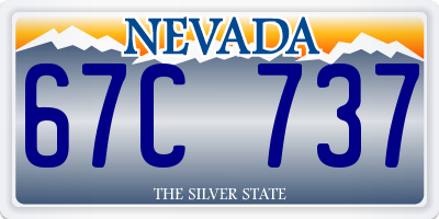 NV license plate 67C737