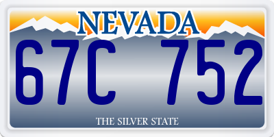 NV license plate 67C752