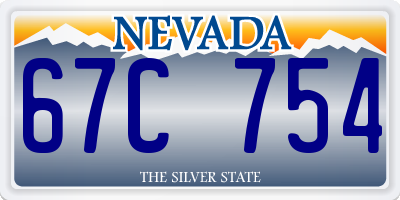 NV license plate 67C754