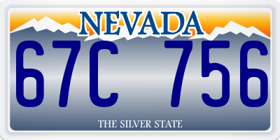 NV license plate 67C756