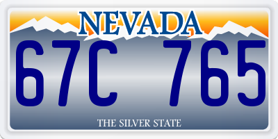 NV license plate 67C765