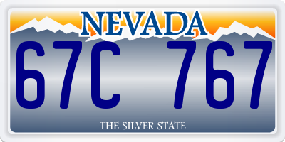 NV license plate 67C767