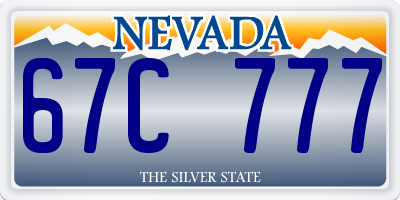 NV license plate 67C777