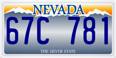 NV license plate 67C781