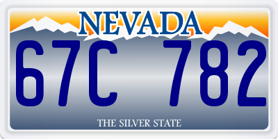 NV license plate 67C782