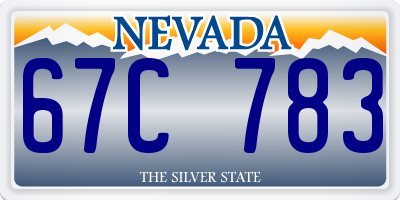 NV license plate 67C783
