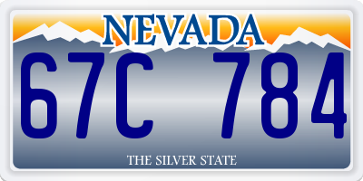 NV license plate 67C784