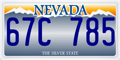 NV license plate 67C785