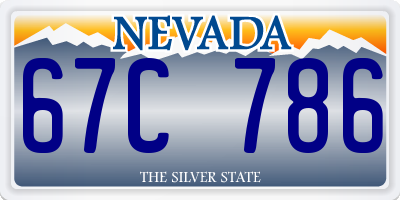 NV license plate 67C786