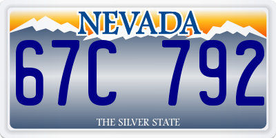 NV license plate 67C792