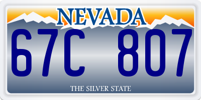 NV license plate 67C807