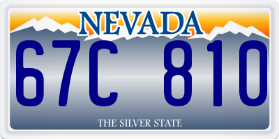 NV license plate 67C810