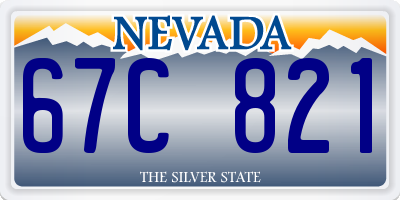 NV license plate 67C821