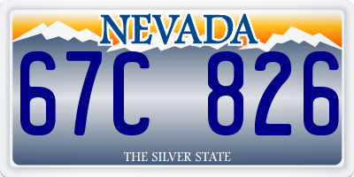 NV license plate 67C826
