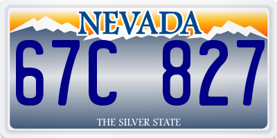 NV license plate 67C827