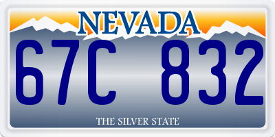 NV license plate 67C832