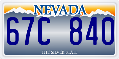 NV license plate 67C840