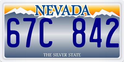 NV license plate 67C842
